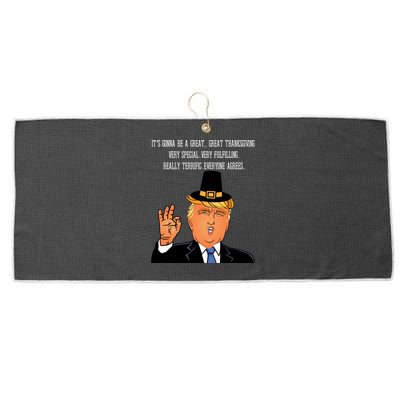 Donald Trump It's Gonna Be A Great Thanksgiving Large Microfiber Waffle Golf Towel