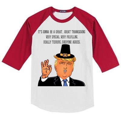 Donald Trump It's Gonna Be A Great Thanksgiving Kids Colorblock Raglan Jersey