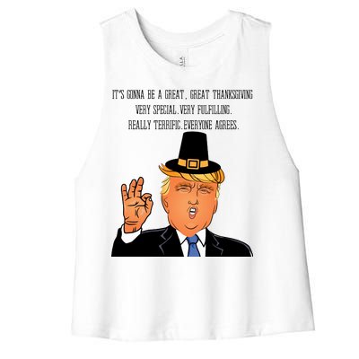 Donald Trump It's Gonna Be A Great Thanksgiving Women's Racerback Cropped Tank