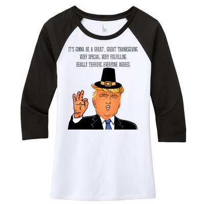 Donald Trump It's Gonna Be A Great Thanksgiving Women's Tri-Blend 3/4-Sleeve Raglan Shirt