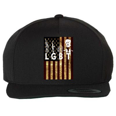 Donald Trump LGBT Liberity Guns Beer Trump USA Flag Wool Snapback Cap