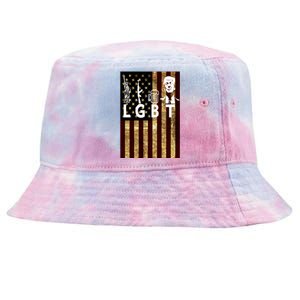 Donald Trump LGBT Liberity Guns Beer Trump USA Flag Tie-Dyed Bucket Hat