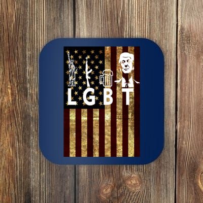 Donald Trump LGBT Liberity Guns Beer Trump USA Flag Coaster