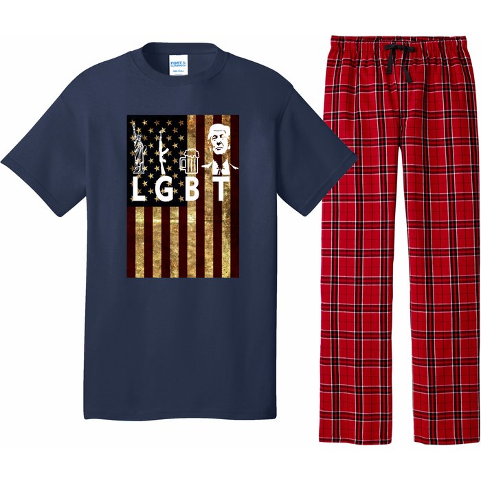 Donald Trump LGBT Liberity Guns Beer Trump USA Flag Pajama Set