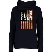 Donald Trump LGBT Liberity Guns Beer Trump USA Flag Womens Funnel Neck Pullover Hood