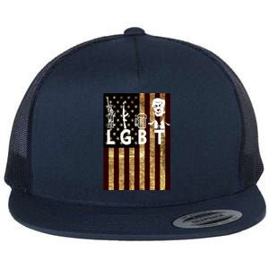 Donald Trump LGBT Liberity Guns Beer Trump USA Flag Flat Bill Trucker Hat