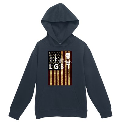 Donald Trump LGBT Liberity Guns Beer Trump USA Flag Urban Pullover Hoodie