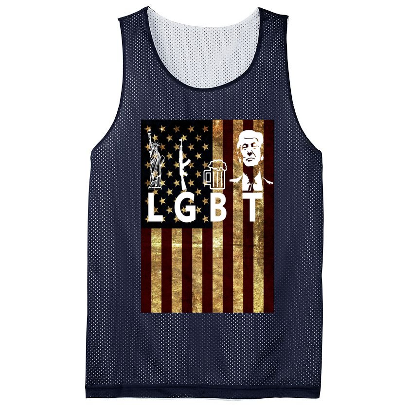 Donald Trump LGBT Liberity Guns Beer Trump USA Flag Mesh Reversible Basketball Jersey Tank