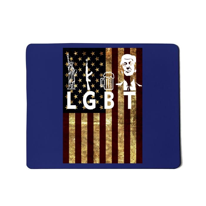 Donald Trump LGBT Liberity Guns Beer Trump USA Flag Mousepad