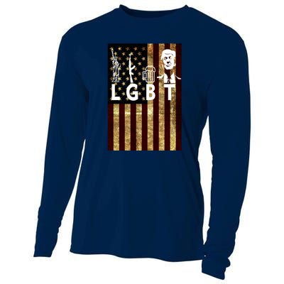 Donald Trump LGBT Liberity Guns Beer Trump USA Flag Cooling Performance Long Sleeve Crew