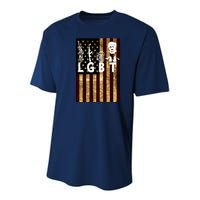 Donald Trump LGBT Liberity Guns Beer Trump USA Flag Youth Performance Sprint T-Shirt