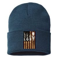 Donald Trump LGBT Liberity Guns Beer Trump USA Flag Sustainable Knit Beanie