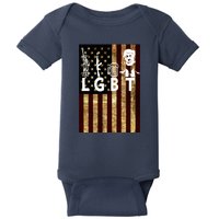 Donald Trump LGBT Liberity Guns Beer Trump USA Flag Baby Bodysuit