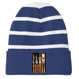 Donald Trump LGBT Liberity Guns Beer Trump USA Flag Striped Beanie with Solid Band