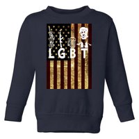 Donald Trump LGBT Liberity Guns Beer Trump USA Flag Toddler Sweatshirt