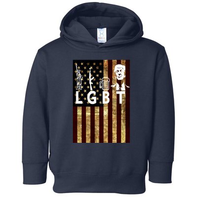 Donald Trump LGBT Liberity Guns Beer Trump USA Flag Toddler Hoodie