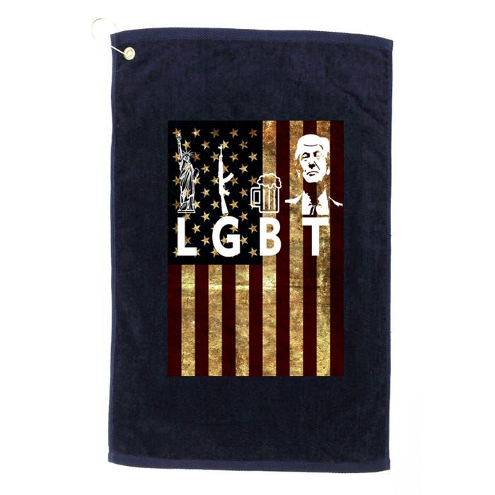 Donald Trump LGBT Liberity Guns Beer Trump USA Flag Platinum Collection Golf Towel