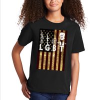 Donald Trump LGBT Liberity Guns Beer Trump USA Flag Kids T-Shirt