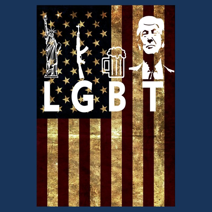Donald Trump LGBT Liberity Guns Beer Trump USA Flag Kids T-Shirt
