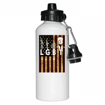 Donald Trump LGBT Liberity Guns Beer Trump USA Flag Aluminum Water Bottle