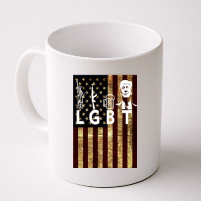 Donald Trump LGBT Liberity Guns Beer Trump USA Flag Coffee Mug