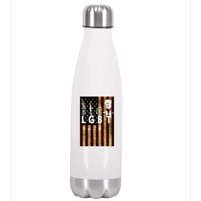 Donald Trump LGBT Liberity Guns Beer Trump USA Flag Stainless Steel Insulated Water Bottle