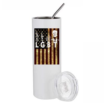 Donald Trump LGBT Liberity Guns Beer Trump USA Flag Stainless Steel Tumbler