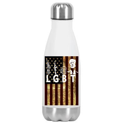 Donald Trump LGBT Liberity Guns Beer Trump USA Flag Stainless Steel Insulated Water Bottle