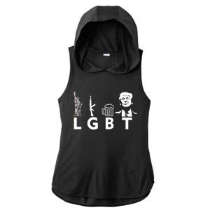 Donald Trump LGBT Liberty Guns Beer Trump Ladies PosiCharge Tri-Blend Wicking Draft Hoodie Tank