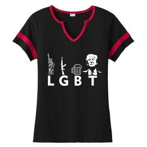 Donald Trump LGBT Liberty Guns Beer Trump Ladies Halftime Notch Neck Tee