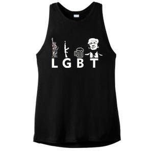 Donald Trump LGBT Liberty Guns Beer Trump Ladies PosiCharge Tri-Blend Wicking Tank