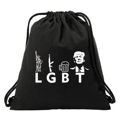 Donald Trump LGBT Liberty Guns Beer Trump Drawstring Bag