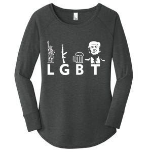 Donald Trump LGBT Liberty Guns Beer Trump Women's Perfect Tri Tunic Long Sleeve Shirt