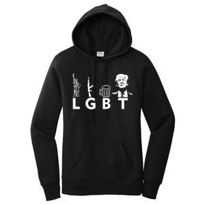 Donald Trump LGBT Liberty Guns Beer Trump Women's Pullover Hoodie