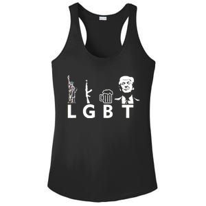 Donald Trump LGBT Liberty Guns Beer Trump Ladies PosiCharge Competitor Racerback Tank