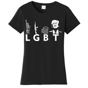 Donald Trump LGBT Liberty Guns Beer Trump Women's T-Shirt