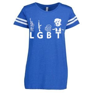 Donald Trump LGBT Liberty Guns Beer Trump Enza Ladies Jersey Football T-Shirt