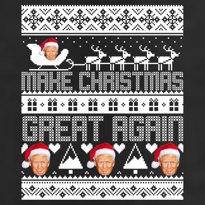 Donald Trump Make Christmas Great Again Ugly Christmas 7 Panel Mesh Trucker Snapback Hat