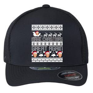 Donald Trump Make Christmas Great Again Ugly Christmas Flexfit Unipanel Trucker Cap