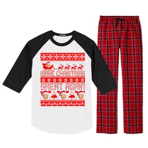 Donald Trump Make Christmas Great Again Ugly Christmas Raglan Sleeve Pajama Set