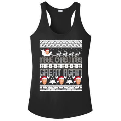 Donald Trump Make Christmas Great Again Ugly Christmas Ladies PosiCharge Competitor Racerback Tank