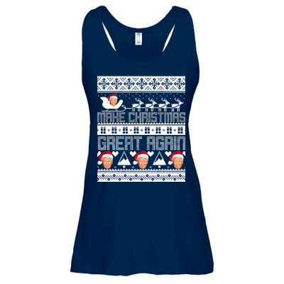 Donald Trump Make Christmas Great Again Ugly Christmas Ladies Essential Flowy Tank