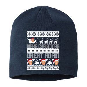 Donald Trump Make Christmas Great Again Ugly Christmas Sustainable Beanie