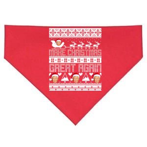 Donald Trump Make Christmas Great Again Ugly Christmas USA-Made Doggie Bandana