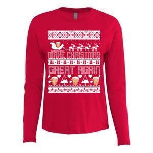 Donald Trump Make Christmas Great Again Ugly Christmas Womens Cotton Relaxed Long Sleeve T-Shirt