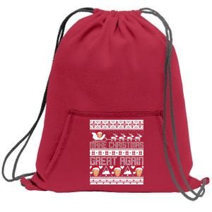 Donald Trump Make Christmas Great Again Ugly Christmas Sweatshirt Cinch Pack Bag