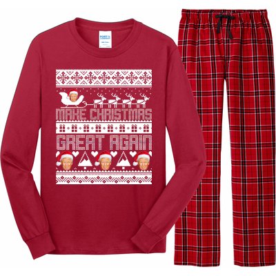 Donald Trump Make Christmas Great Again Ugly Christmas Long Sleeve Pajama Set