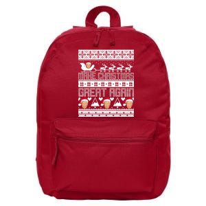 Donald Trump Make Christmas Great Again Ugly Christmas 16 in Basic Backpack