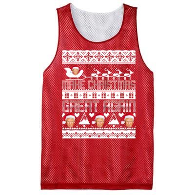 Donald Trump Make Christmas Great Again Ugly Christmas Mesh Reversible Basketball Jersey Tank