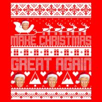 Donald Trump Make Christmas Great Again Ugly Christmas Women's V-Neck T-Shirt